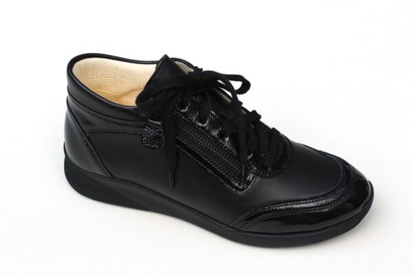 Christian Dietz Pure Welness half hoog veterschoen Valencia zwart stretch