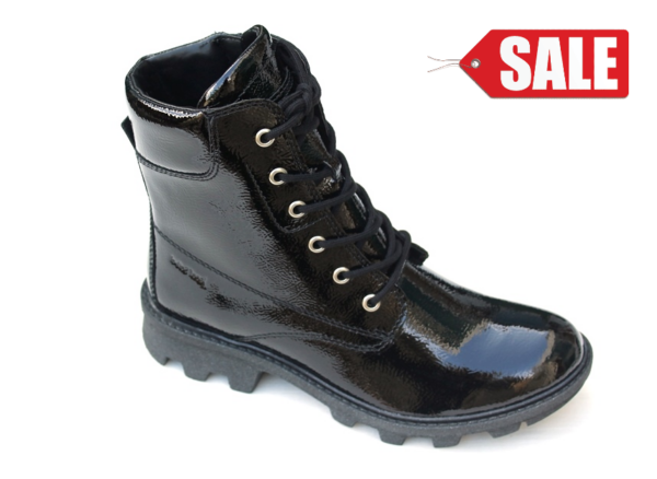 JSD022 Josef Seibel half hoge veterboot zwart lak