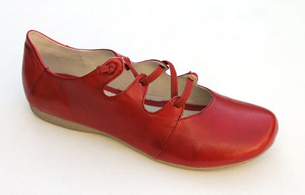 JSD006 Josef Seibel ballerina met elastische bandjes rood leer