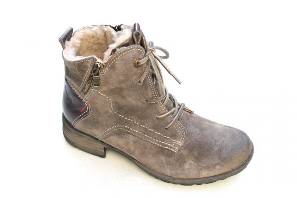 JSD018 Josef Seibel half hoge veterboot taupe suède