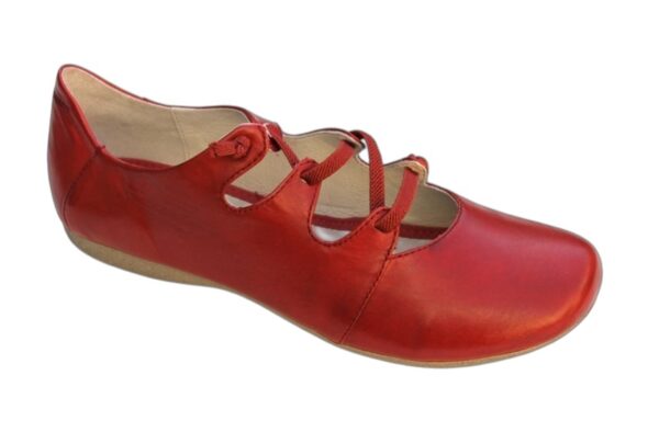 Josef Seibel ballerina met elastische bandjes rood leer