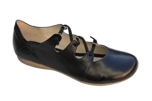 Josef Seibel ballerina met elastische bandjes zwart leer