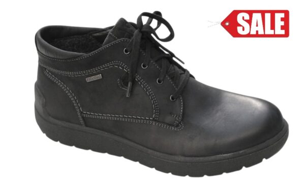 JSH350 Josef Seibel half hoge veterschoen zwart gevet leer