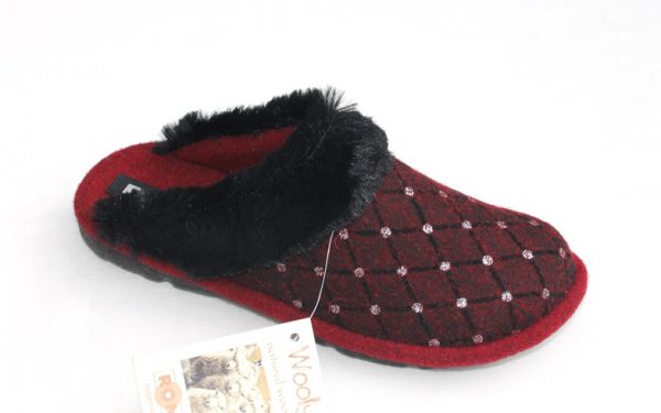 WP019 Romika slipper “Mikado” rood fantasie woollite stof