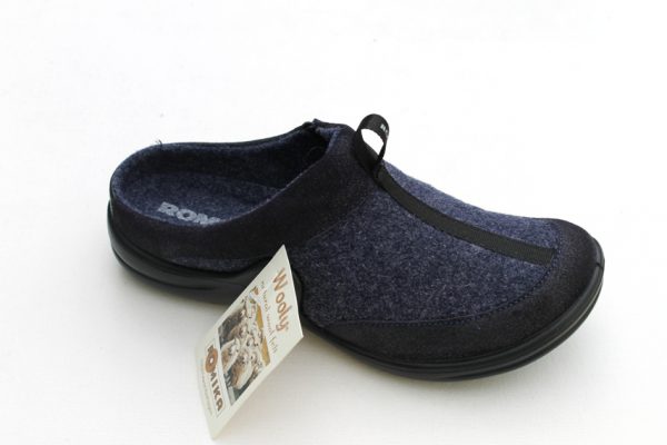 WP039 Romika slipper “Maddy” donkerblauw woollite stof