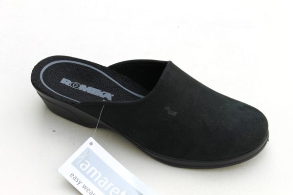 WP022 Romika slipper “Remo 122 FR” zwart alcantara