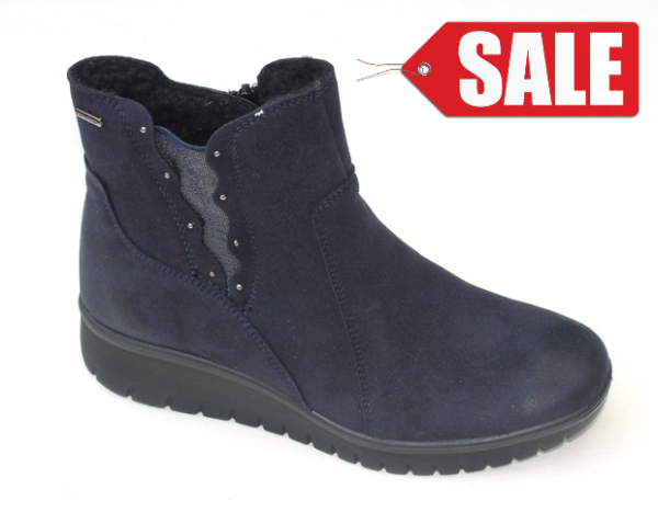 WS206 Romika Varese N18 kort laarsje blauw alcantara