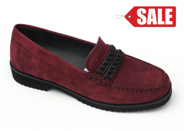 S047 Sioux mocassin “Lorona” bordeaux suède