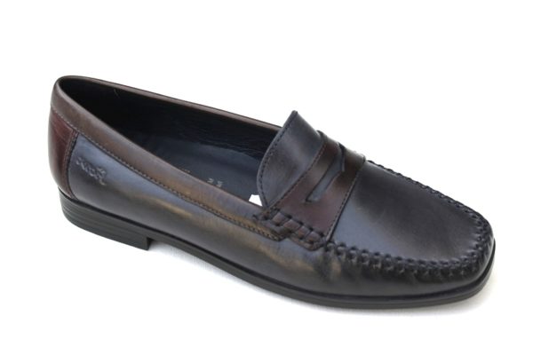 S028 Sioux mocassin “Cortizia” grijsblauw/taupe/bordeaux combi