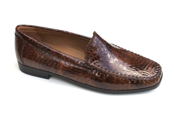 S056 Sioux mocassin “Campina-HW” bruin croco print lakleer