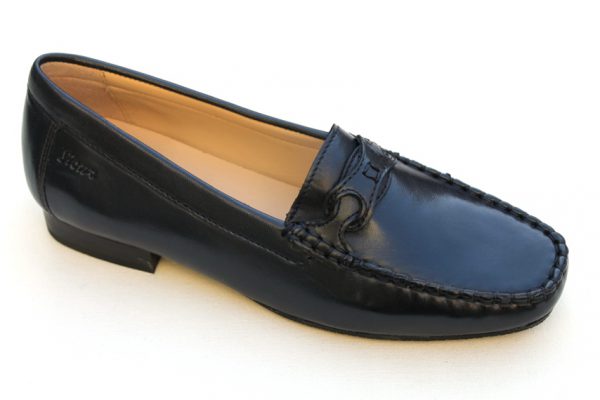 S066 Sioux mocassin “Colina” donkerblauw leer