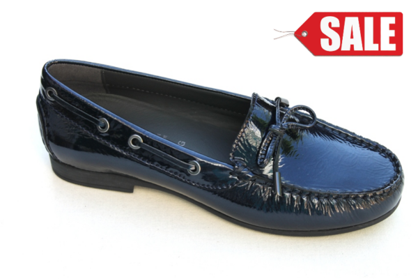 Sioux mocassin "Libisia" donkerblauw lakleer