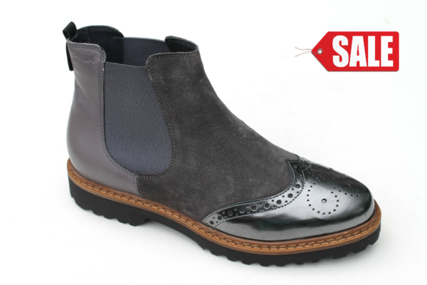 Sioux chelsea boot grijs suède metallic