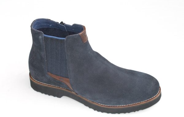 SH067 Sioux Chelsea boot met rits blauw suède