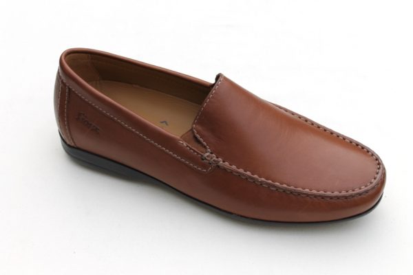 SH021 Sioux sportieve mocassin cognac bruin leer