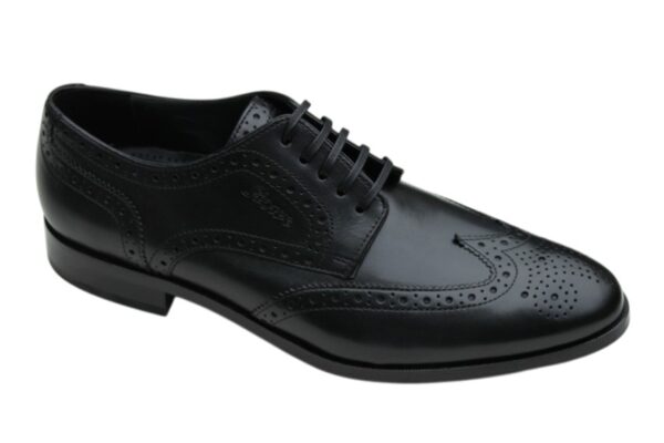 Sioux brogue veterschoen zwart leer