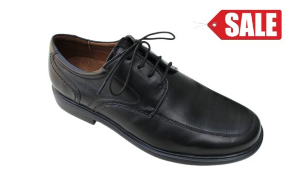 Sioux semi-geklede veterschoen "J wijdte" zwart leer