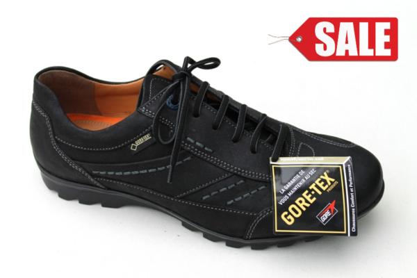 Fretz Men sneaker veterschoen zwart gevet nubuck met "Goretex"