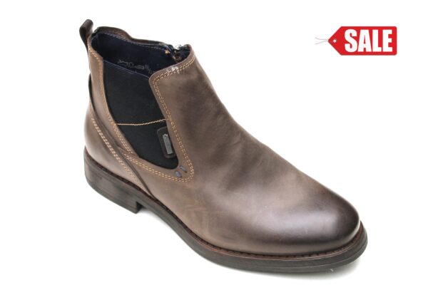 FM004 Fretz Men Chelsea boot taupegrijs leer met “Goretex”