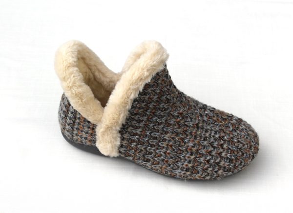DP020 Dames dichte pantoffel half hoog multi gebreid