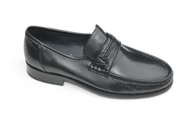 SH033 Sioux mocassin “H wijdte” zwart leer