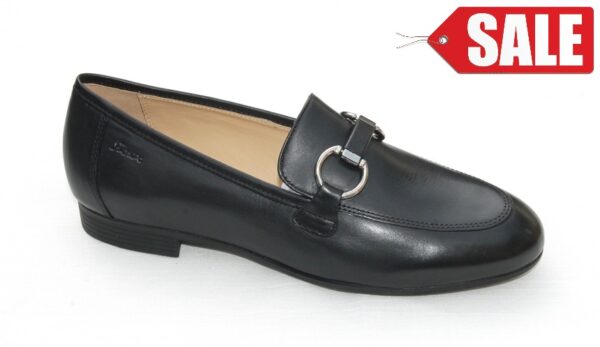 S073 Sioux instapschoen zwart leer