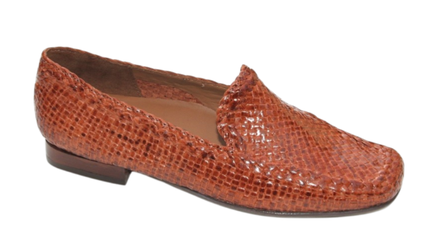 Sioux instap vlechtschoen cognac leer