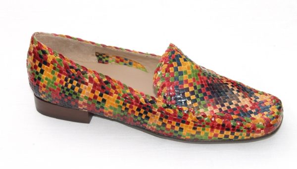 S077 Sioux instap vlechtschoen multicolour