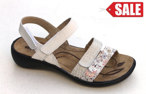 WS312 Romika Ibiza 103 verstelbare klittenband sandaal wit fantasieprint