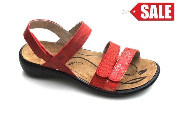 WS313 Romika Ibiza 103 verstelbare klittenband sandaal rood combi