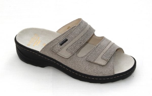 Fidelio softline verstelbare klittenband slipper beige fantasieprint