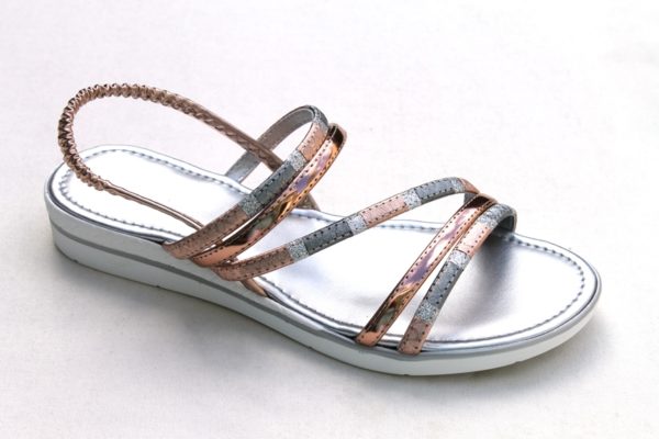 Dames sandaaltje rosé/zilver metallic