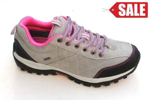 WS130 Romika Elmau 02 lage hiking veterschoen grijs suède met roze