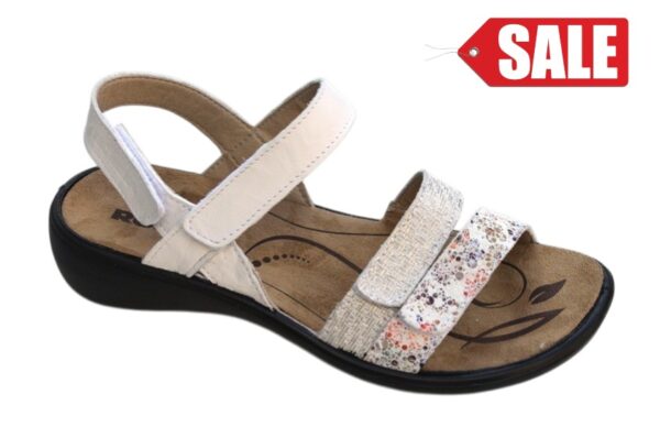 Romika Ibiza 103 verstelbare klittenband sandaal wit fantasieprint