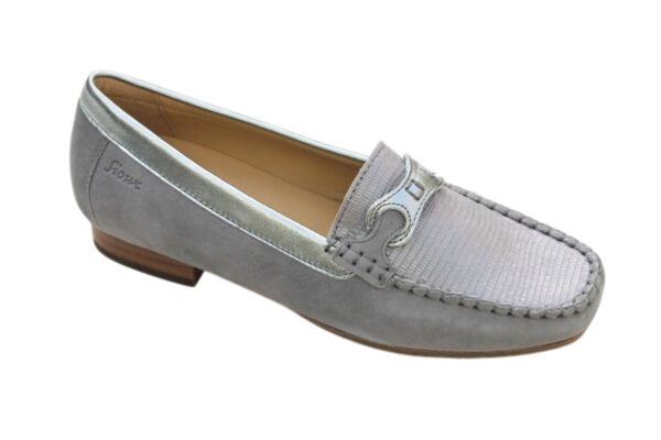 Sioux mocassin "Colina" lichtgrijs suède