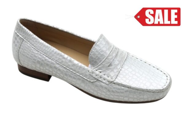 Sioux mocassin "Corbina" gebroken wit glans croco