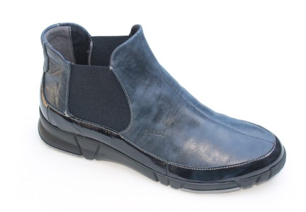 Chelsea bootje blauw leer