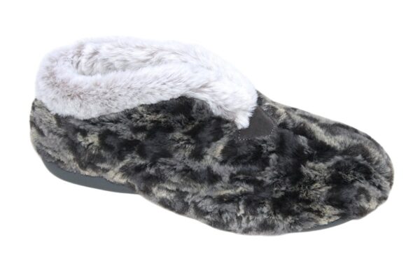 Dames dichte pantoffel grijs tijgerprint