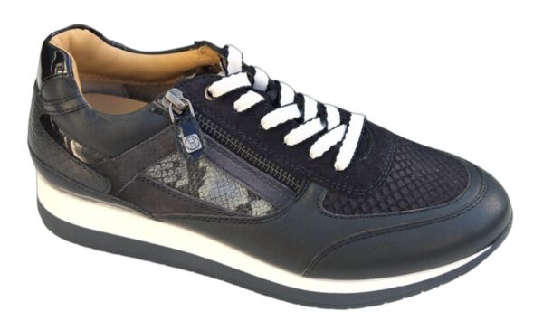 Helioform sneaker blauw leer combi