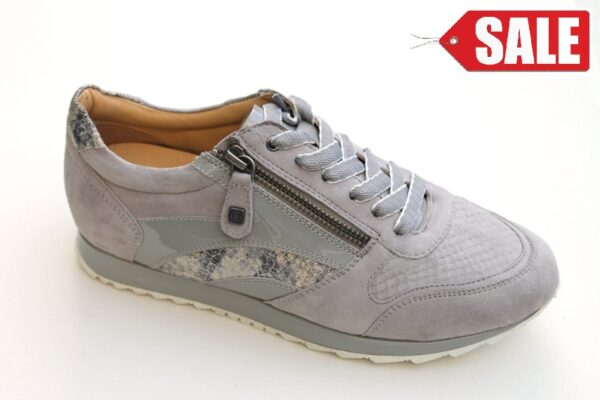 H218 Helioform sneaker in grijs nubuck met pythonprint