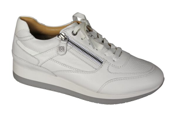 Helioform sneaker met ritsje wit leer