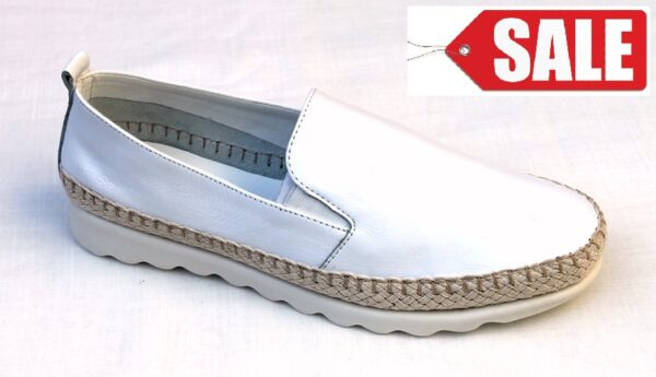 FLX004 Instapper met touwrand wit leer