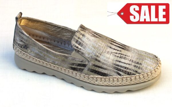 FLX003 Instapper met touwrand zandbeige/brons combinatie