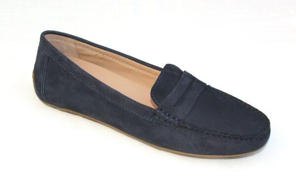 FLX008 Mocassin donkerblauw suède