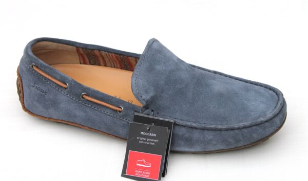 SH004 Sioux sportieve mocassin jeansblauw suède