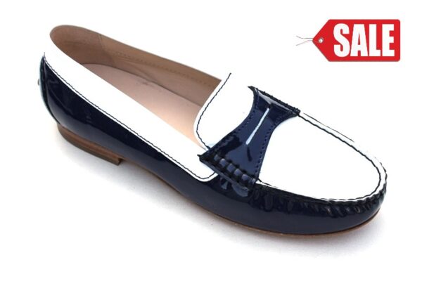 sioux mocassin loana blauw wit lak