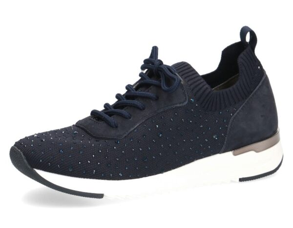 C012 Caprice stretch sneaker in donkerblauw