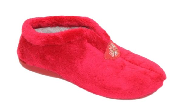 DP012 Dames dichte pantoffel rood pluche