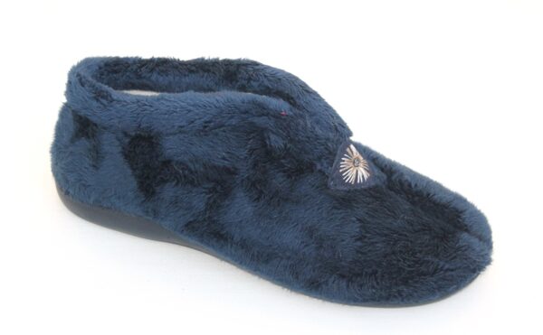 DP006 Dames dichte pantoffel blauw pluche