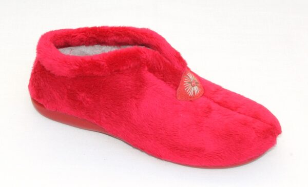 Dichte dames pantoffel rood pluche